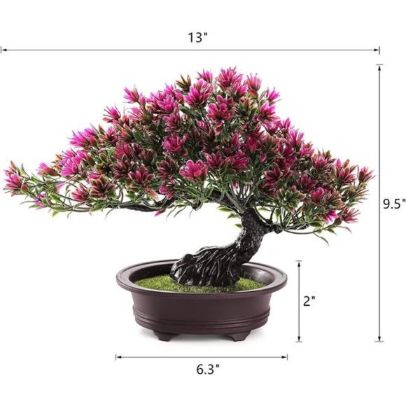 2 Pack Artificial Bonsai Tree, Small Fake Plants Decor, Indoor Faux Potted Plant - Picture 2 of 6
